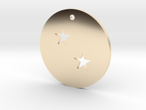 Two Star Dragon Ball Charm in 14k Gold Plated Brass