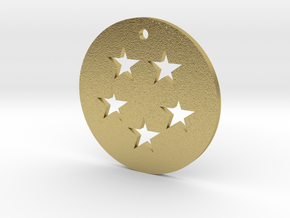 Five Star Dragon Ball Charm in Natural Brass