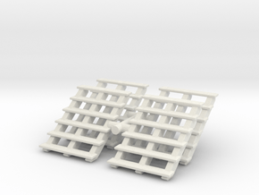 Wooden Stairs (x4) 1/72 in White Natural Versatile Plastic