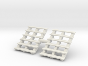 Wooden Stairs (x2) 1/43 in White Natural Versatile Plastic