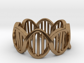 DNA Ring (Size 5) in Natural Brass