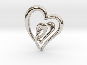 Double Hearts Pendant in Platinum