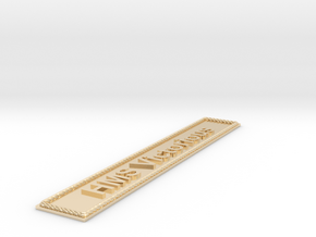 Nameplate HMS Victorious (10 cm) in 14k Gold Plated Brass