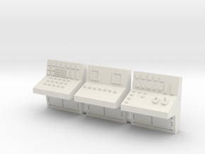 HO scale control console 3pc in White Natural Versatile Plastic