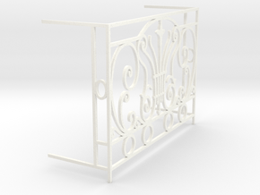 1:12 Balustrade, balcony, railing  French door in White Processed Versatile Plastic