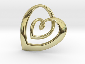 Double Hearts Pendant ver.2 in 18k Gold Plated Brass