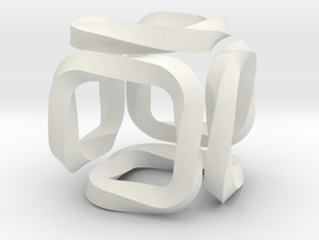 Infinity Cube - Twisted (1 Inch) in White Natural Versatile Plastic