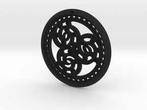 Hangarite Earring version two ~30mm diameter in Black Premium Versatile Plastic
