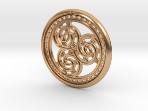 Hangarite Earring version two ~30mm diameter in Polished Bronze