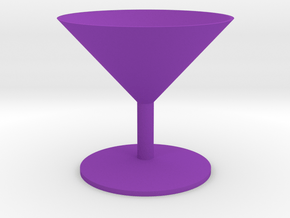 Martini Glass in Purple Processed Versatile Plastic