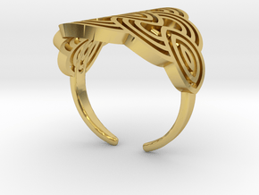 Art deco ark ring in Polished Brass
