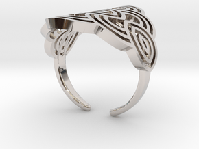 Art deco ark ring in Rhodium Plated Brass