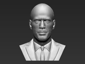 Jason Statham bust in White Natural Versatile Plastic