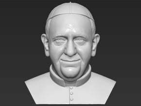 Pope Francis bust in White Natural Versatile Plastic