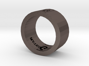 Rated G For GAMER Ring in Polished Bronzed Silver Steel