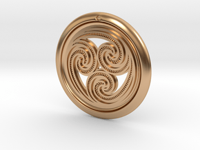 Hangarite Earring ~ version 4 - 34.5mm diameter in Polished Bronze