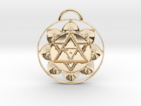 Lord Shiva Tantra Pendant in 14K Yellow Gold