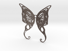 Butterfly Wings- Alternate version in Polished Bronzed Silver Steel