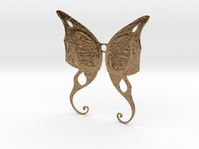 Butterfly Wings Pendant in Natural Brass
