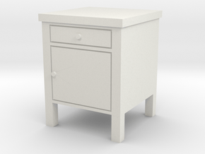 Hospital Night Stand 1:18 in White Natural Versatile Plastic