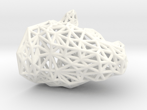 Rhino Wireframe in White Processed Versatile Plastic