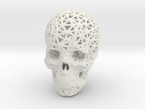 Skull Wireframe in White Natural Versatile Plastic