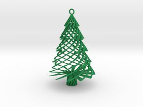 Twisted Tree Ornament in Green Processed Versatile Plastic