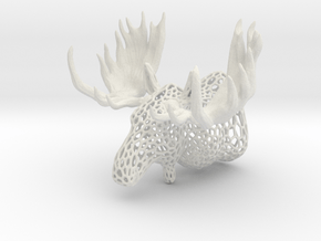 Moose Trophy Voronoi in White Natural Versatile Plastic