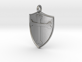 Medieval Shield Pet Tag / Pendant in Natural Silver