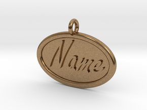 Oval Pet Tag / Pendant in Natural Brass