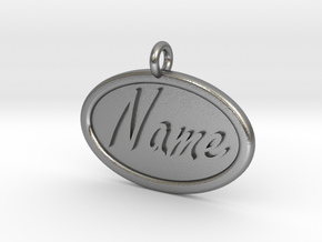 Oval Pet Tag / Pendant in Natural Silver