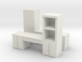 Cabinet Office Desk (x2) 1/120 in White Natural Versatile Plastic