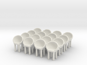 Modern Bar Chair (x16) 1/87 in White Natural Versatile Plastic