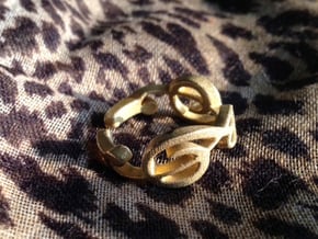 Treble Clef Ring (Size 5)  in Natural Brass