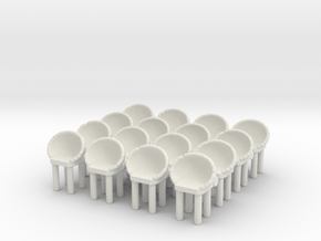 Modern Bar Chair (x16) 1/76 in White Natural Versatile Plastic