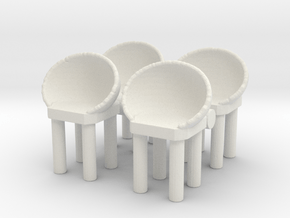 Modern Bar Chair (x4) 1/48 in White Natural Versatile Plastic