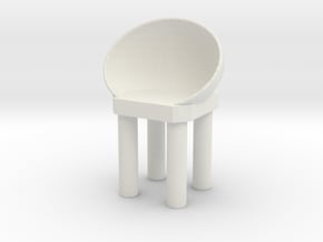 Modern Bar Chair 1/24 in White Natural Versatile Plastic