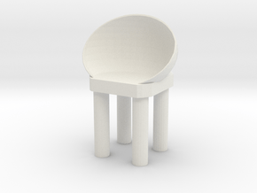 Modern Bar Chair 1/12 in White Natural Versatile Plastic