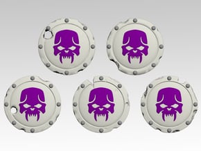 Skull 1 Round Shields x40 in Smooth Fine Detail Plastic