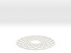 Spirograph Coaster in White Processed Versatile Plastic