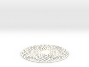 Spirograph Coaster 2 in White Processed Versatile Plastic