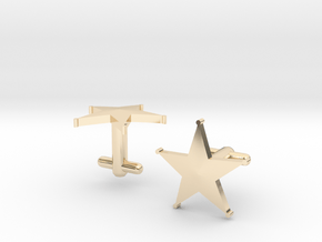 Sheriff's Star Cufflinks (1) Silver,Brass, or Gold in 14K Yellow Gold