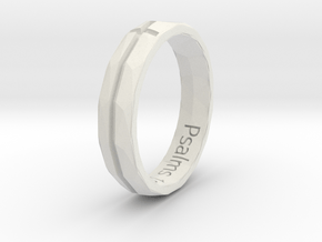 Ring with engraved Cross and bible verse in White Natural Versatile Plastic: 4.5 / 47.75