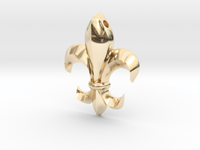 Fleur-de-lis pendant in 14k Gold Plated Brass
