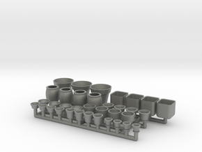Flower Pots Ver01. 1:48 Scale (O) in Gray PA12