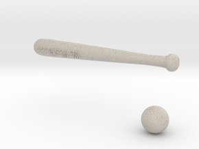 Baseball bat & ball in Natural Sandstone