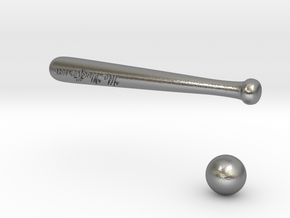 Baseball bat & ball in Natural Silver