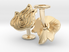 Fire Element Cufflinks (Avatar the Last Airbender) in 14k Gold Plated Brass