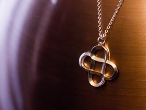 Infinity Hearts - Pendant in Fine Detail Polished Silver