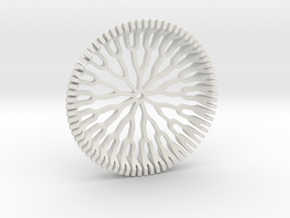 Branch Coaster in White Natural Versatile Plastic